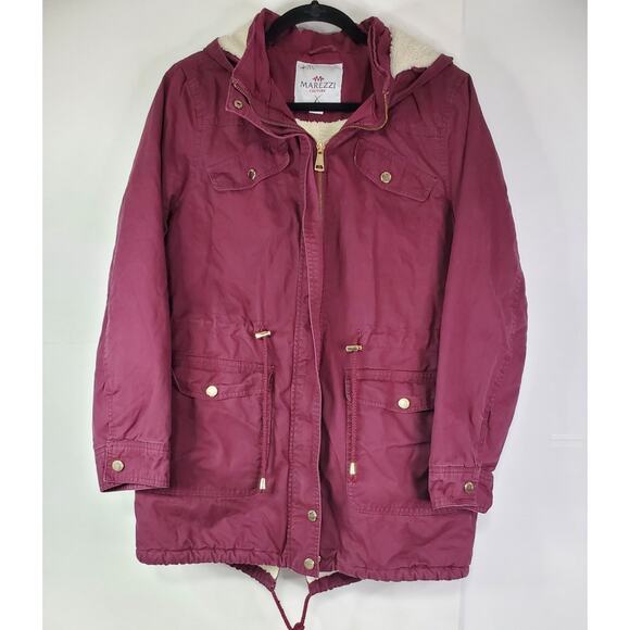 other Jackets & Blazers - Marezzi Couture Women’s Medium Sherpa-Lined Maroon Chore jacket
